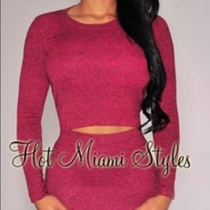HMS Magenta Sweater Two Piece Set